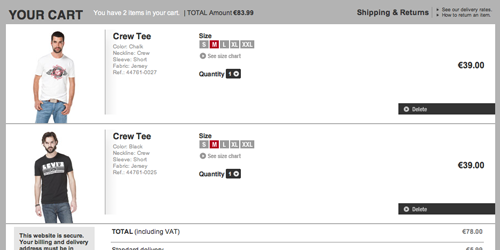 Displaying product thumbnails in the cart allows for instant verification that the correct product was indeed added.